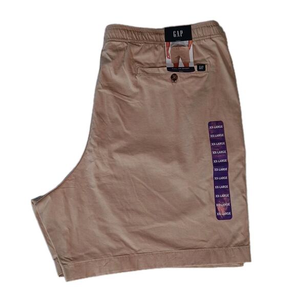 NWT Gap Men's XXL 7" Inseam Stretch Twill Pull On Short Irish Cream Tan - Picture 1 of 11